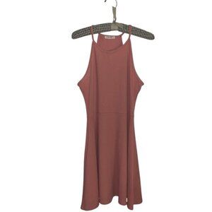 Olivia Rae High Neck Swing Dress sze Large Pink